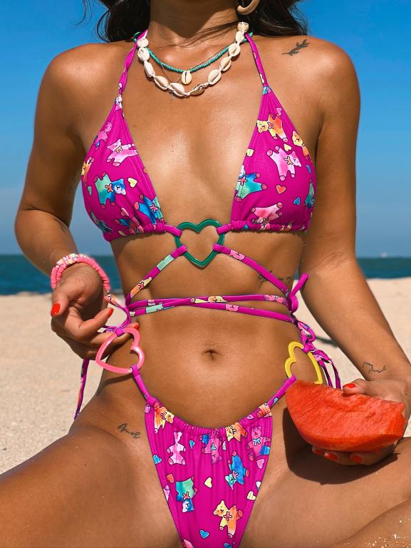 Sexy Triangle Bikini Set Halter Swimsuit Women Print Bathing Suits Swimwear Bella Mia